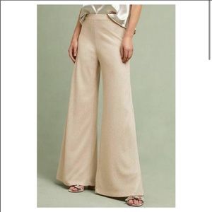Feather Bone by Anthropologie gold shimmer pants L
